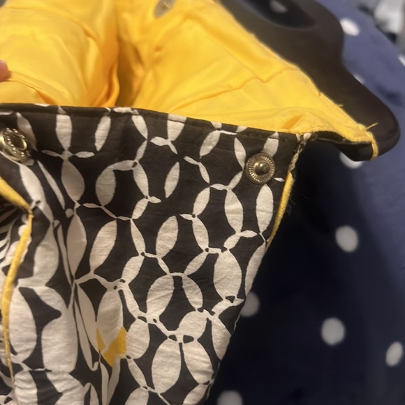 Icora canvas bag w/ wooden handles oversized maxi clutch indie boho brown yellow - Picture 5 of 5